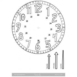 Horloge en noir et blanc, à colorier, fichier téléchargeable, outil pédagogique prêt à imprimer
